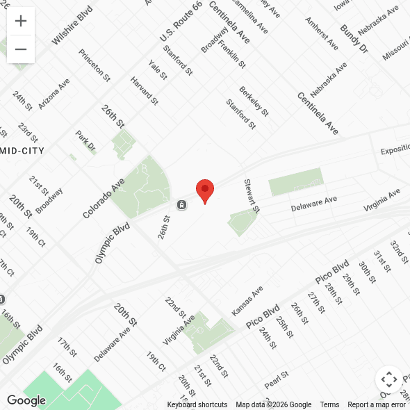 Map preview showing Peter Fetterman Gallery at Bergamot Station, Santa Monica